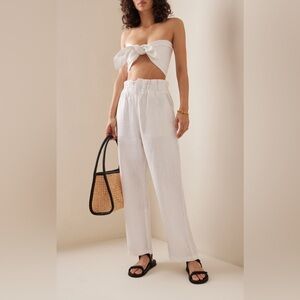 Posse Ducky Oversized Paperbag-Waist Linen Pants